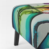 Purple And Blue Blossoming Flower - Traditional Accent Slipper Chair