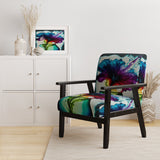 Purple And Blue Blossoming Flower - Traditional Accent Slipper Chair
