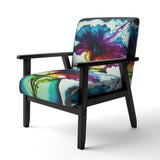 Purple And Blue Blossoming Flower - Traditional Accent Slipper Chair