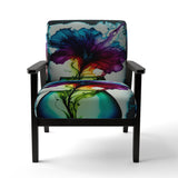 Purple And Blue Blossoming Flower - Traditional Accent Slipper Chair