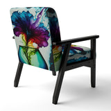 Purple And Blue Blossoming Flower - Traditional Accent Slipper Chair