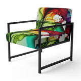 Purple And Blue Blossoming Flower - Traditional Accent Slipper Chair