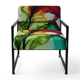 Purple And Blue Blossoming Flower - Traditional Accent Slipper Chair