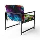 Purple And Blue Blossoming Flower - Traditional Accent Slipper Chair