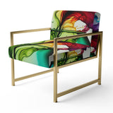 Purple And Blue Blossoming Flower - Traditional Accent Slipper Chair