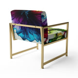 Purple And Blue Blossoming Flower - Traditional Accent Slipper Chair