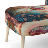 Magenta Retro Flowers - Upholstered Traditional Accent Chairs