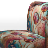 Magenta Retro Flowers - Upholstered Traditional Accent Chairs