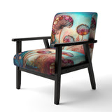 Magenta Retro Flowers - Upholstered Traditional Accent Chairs