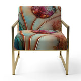 Magenta Retro Flowers - Upholstered Traditional Accent Chairs