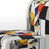 Abstract Portrait In Yellow Red And Blue - Modern Accent Side Chair