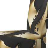 Golden Droplets On Black - Upholstered Modern Accent Chairs