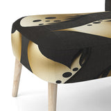 Golden Droplets On Black - Upholstered Modern Accent Chairs
