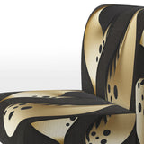 Golden Droplets On Black - Upholstered Modern Accent Chairs
