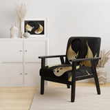 Golden Droplets On Black - Upholstered Modern Accent Chairs