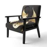 Golden Droplets On Black - Upholstered Modern Accent Chairs