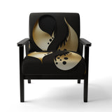 Golden Droplets On Black - Upholstered Modern Accent Chairs