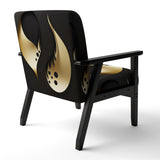 Golden Droplets On Black - Upholstered Modern Accent Chairs