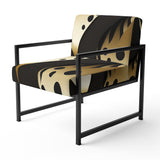 Golden Droplets On Black - Upholstered Modern Accent Chairs