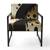 Golden Droplets On Black - Upholstered Modern Accent Chairs