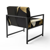 Golden Droplets On Black - Upholstered Modern Accent Chairs