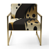 Golden Droplets On Black - Upholstered Modern Accent Chairs