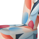 Abstract Botanical Minimalism Retro Blue And Red - Modern Arm Chair