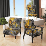 Bliss Of Happiness In Gray And Yellow - Modern Accent Side Chair