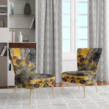 Bliss Of Happiness In Gray And Yellow - Modern Accent Side Chair