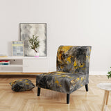 Bliss Of Happiness In Gray And Yellow - Modern Accent Side Chair