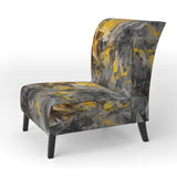 Bliss Of Happiness In Gray And Yellow - Modern Accent Side Chair