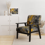 Bliss Of Happiness In Gray And Yellow - Modern Accent Side Chair