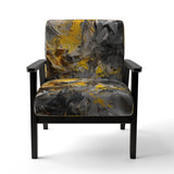 Bliss Of Happiness In Gray And Yellow - Modern Accent Side Chair