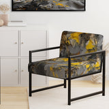 Bliss Of Happiness In Gray And Yellow - Modern Accent Side Chair