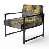 Bliss Of Happiness In Gray And Yellow - Modern Accent Side Chair