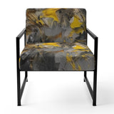 Bliss Of Happiness In Gray And Yellow - Modern Accent Side Chair