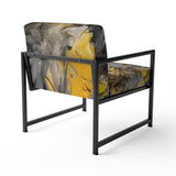 Bliss Of Happiness In Gray And Yellow - Modern Accent Side Chair