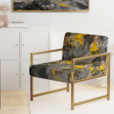 Bliss Of Happiness In Gray And Yellow - Modern Accent Side Chair