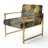 Bliss Of Happiness In Gray And Yellow - Modern Accent Side Chair