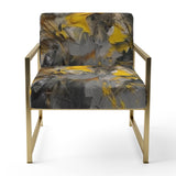 Bliss Of Happiness In Gray And Yellow - Modern Accent Side Chair