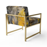 Bliss Of Happiness In Gray And Yellow - Modern Accent Side Chair