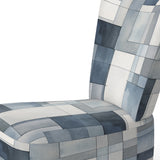 Cubist Dreams Watercolor In Faded Retro Navy Blue - Modern Accent Slipper Chair