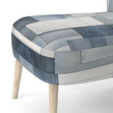 Cubist Dreams Watercolor In Faded Retro Navy Blue - Modern Accent Slipper Chair