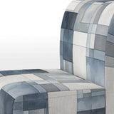 Cubist Dreams Watercolor In Faded Retro Navy Blue - Modern Accent Slipper Chair