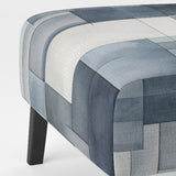 Cubist Dreams Watercolor In Faded Retro Navy Blue - Modern Accent Slipper Chair