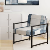 Cubist Dreams Watercolor In Faded Retro Navy Blue - Modern Accent Slipper Chair