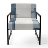 Cubist Dreams Watercolor In Faded Retro Navy Blue - Modern Accent Slipper Chair