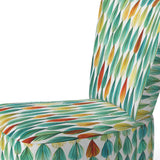 Autumn Is Coming Retro Leaves In Blue And Red - Upholstered Modern Accent Chairs