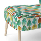 Autumn Is Coming Retro Leaves In Blue And Red - Upholstered Modern Accent Chairs