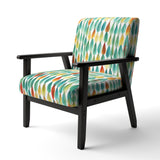 Autumn Is Coming Retro Leaves In Blue And Red - Upholstered Modern Accent Chairs
